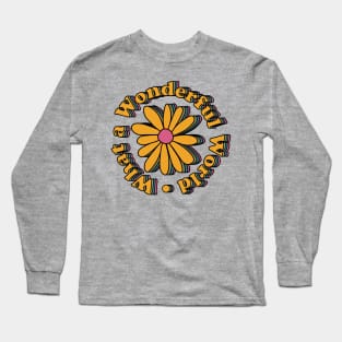 Retro What a Wonderful World Flower Long Sleeve T-Shirt